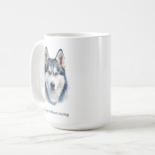  Watercolor Husky  + Custom Quote Kaffeetasse (Vorderseite Links)