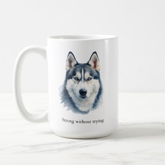  Watercolor Husky  + Custom Quote Kaffeetasse (Links)