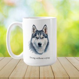  Watercolor Husky  + Custom Quote Kaffeetasse