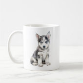Watercolor Husky Dog Kaffeetasse (Links)