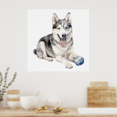 Watercolor Husky Dog Poster (Küche)