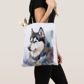 Watercolor Husky Tote Bag Artistic Dog Illustratio Tasche (Von Nahem)