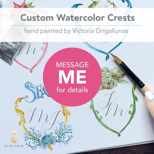 Watercolor Hydrangea Crest Wedding Invitations Einladung