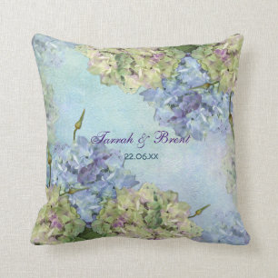 Watercolor Hydrangea Floral Kissen