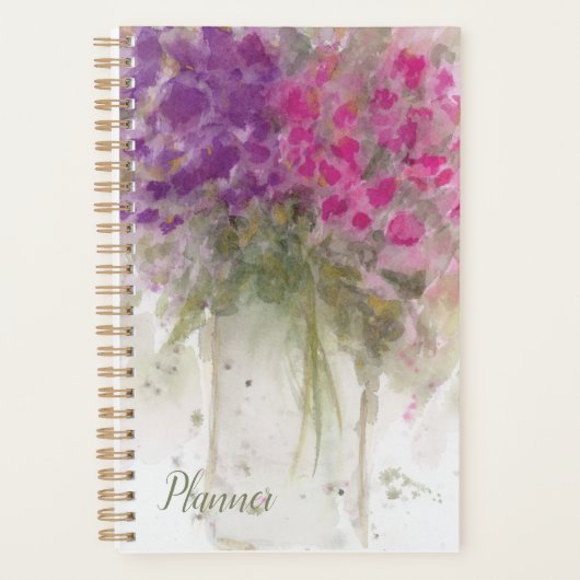 Watercolor Hydrangea Floral Planer (Vorderseite)