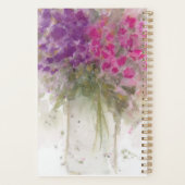 Watercolor Hydrangea Floral Planer (Rückseite)