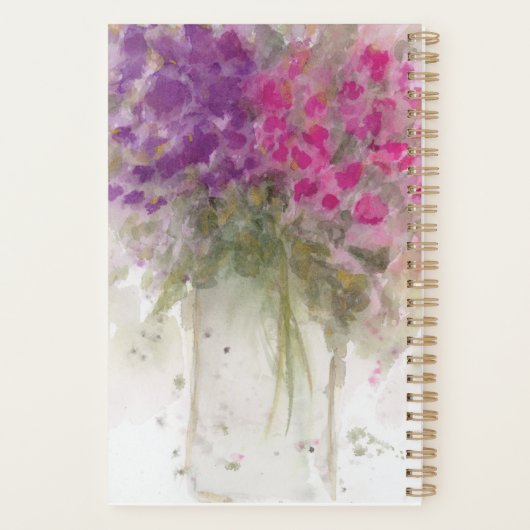 Watercolor Hydrangea Floral Planer (Rückseite)