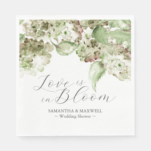 Watercolor Hydrangea Flowers Wedding Shower Serviette (Vorderseite)