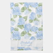 Watercolor Hydrangea Name Geschirrtuch (Vertikal)