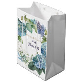 Watercolor Hydrangeas “Congratulations” Mittlere Geschenktüte (Vorderseite Schrägansicht)