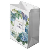 Watercolor Hydrangeas “Congratulations” Mittlere Geschenktüte (Rückseite Schrägansicht)