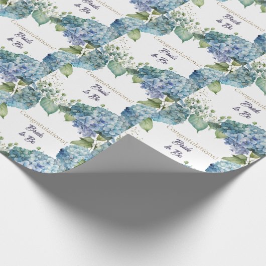 Watercolor Hydrangeas “Congratulations” Wrapping  Geschenkpapier (Ecke)