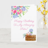 Watercolor Hydrangeas Happy Birthday Sister Karte (Gelbe Blume)