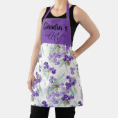 Watercolor Hydrangeas petals Art with name Schürze (InSitu)