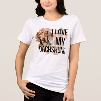 WATERCOLOR I LIEBE MEINE DACKEL HUND Tri-Blend SHIRT