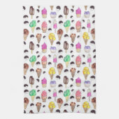 Watercolor Ice Creme Muster Geschirrtuch (Vertikal)