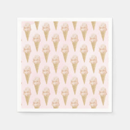 Watercolor Ice Creme Muster Sommer Serviette