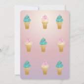 Watercolor Ice Creme Stars Geburtstag Einladung (Rückseite)