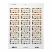 Watercolor Ice Skates with Autumn Leaves Pattern   Adressaufkleber (Vorne)