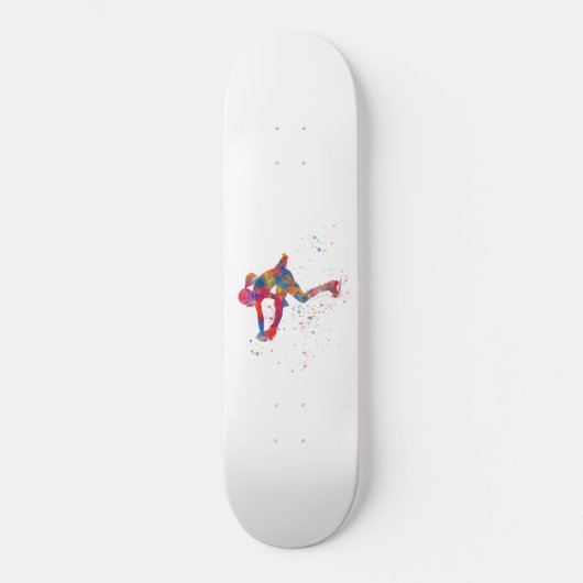 Watercolor ice skating skateboard (Vorderseite)