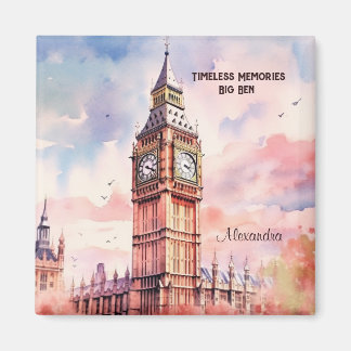 Watercolor Iconic Sehenswürdigkeit City London Big Magnet