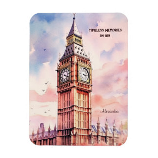 Watercolor Iconic Sehenswürdigkeit City London Big Magnet