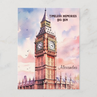 Watercolor Iconic Sehenswürdigkeit City London Big Postkarte