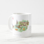 Watercolor Illustrated Map Austria | Monogram Kaffeetasse (Vorderseite Links)