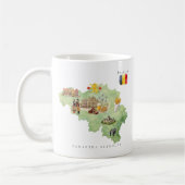 Watercolor Illustrated Map Belgium | Monogram Kaffeetasse (Links)