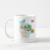 Watercolor Illustrated Map Bolivia | Monogram Kaffeetasse (Links)