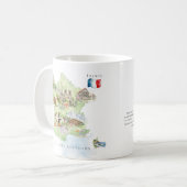 Watercolor Illustrated Map France | Monogram Kaffeetasse (Vorderseite Links)