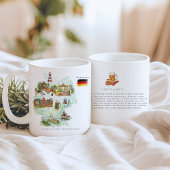 Watercolor Illustrated Map Germany | Monogram Kaffeetasse