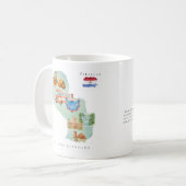 Watercolor Illustrated Map Paraguay | Monogram Kaffeetasse (Vorderseite Links)