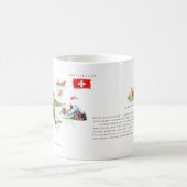 Watercolor Illustrated Map Switzerland | Monogram Kaffeetasse (Mittel)