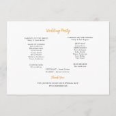 Watercolor Illustrated Wedding day Timeline  Programm (Rückseite)