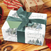 Watercolor im Winter Pine Trees Geschenkpapier