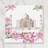 Watercolor Indian Lotus Blume Taj Mahal Geschenkanhänger (Rückseite)