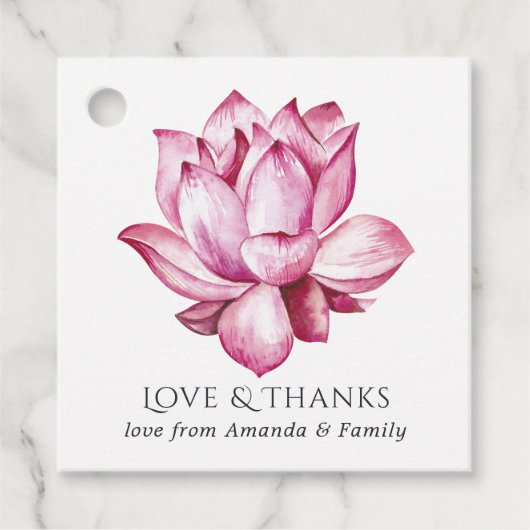 Watercolor Indian Lotus Blume Taj Mahal Geschenkanhänger (Vorderseite)