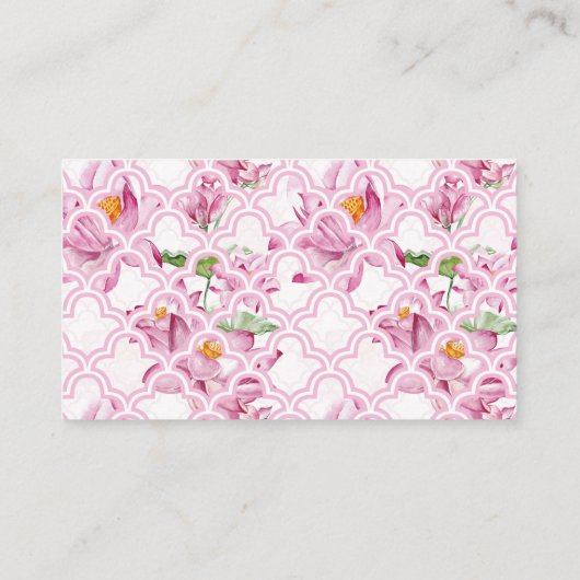 Watercolor Indian Lotus Blume Taj Mahal Platzkarte (Rückseite)