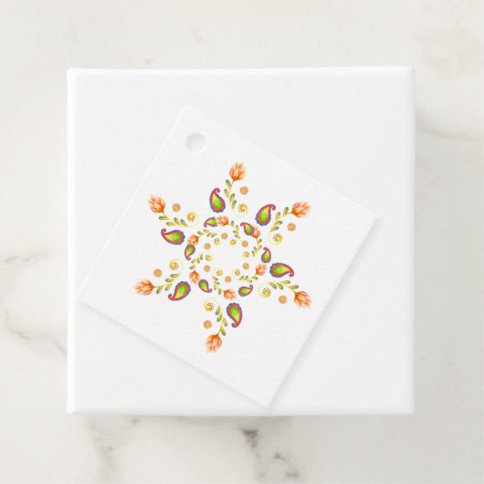 Watercolor Indian Paisley Geschenkanhänger (Beispiel)