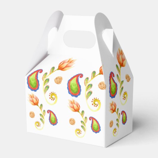 Watercolor Indian Paisley Geschenkschachtel (Vorderseite)