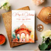 Watercolor Indian Wedding Template, Mandap Sikh Einladung