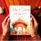 Watercolor Indian Wedding Template, Mandap Sikh Einladung