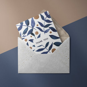 Watercolor Indigo Zweige Vielen Dank für Ihre Kart Feiertagskarte