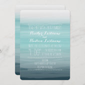 Watercolor inspirierte Ombre Hochzeit - aquamarin Einladung (Vorne/Hinten)
