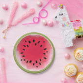 Watercolor-inspirierter Wassermelone-Papier-Teller Pappteller (Party)