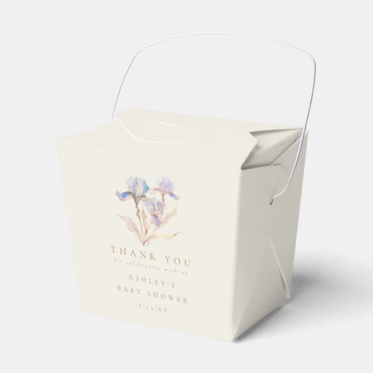 Watercolor Iris Baby Dusche Geschenkschachtel (Vorderseite)