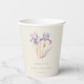Watercolor Iris Baby Dusche Pappbecher (Vorderseite)