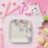 Watercolor Iris Baby Dusche Pappteller (Party)