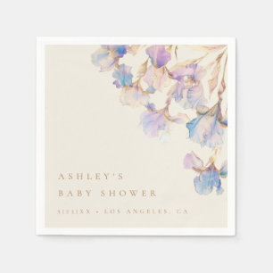 Watercolor Iris Baby Dusche Serviette